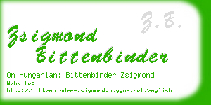 zsigmond bittenbinder business card
